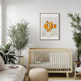 Børne Navneplakat med klovnfisk