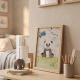 Børne stjernetegnsplakat med panda