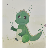 Børne Navneplakat med dino