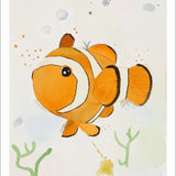 Børne Navneplakat med klovnfisk